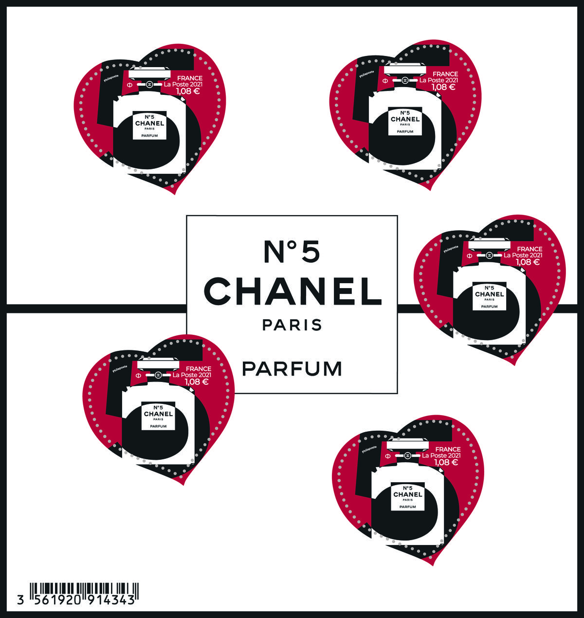 selo comemorativo Chanel N°5