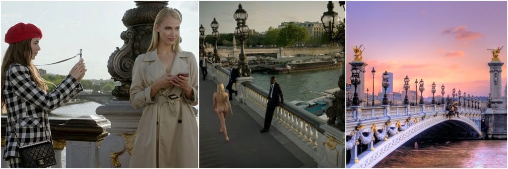 Emily in Paris na Ponte Alexandre III